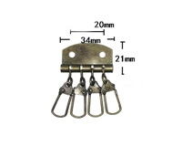 Карабин для ключницы, цвет бронза, 34*21 мм,  1 шт