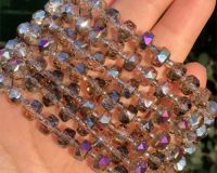 Бусины стекло, цвет ДЫМЧАТЫЙ РАДУЖНЫЙ, 8 мм, набор