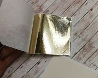 СУПЕРПОТАЛЬ, (зеркальная, японская, полиментная поталь) цвет ШАМПАНЬ 8*8 см, 10 шт