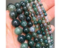 Бусины ЗЕЛЕНЫЙ МОХОВОЙ АГАТ, 8 мм, 13 шт