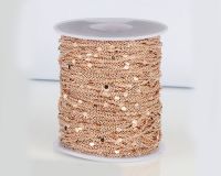 Цепочка без замочка с декором цвет розовое золото, звено 1,5 мм, 0,5м