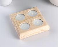 Подсвечник КВАДРАТ 4, массив, 12*12*3 см, 1 шт