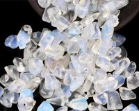 Бусины ОПАЛ БЕЛЫЙ галтовка, 5-7 мм, нить 19 см.